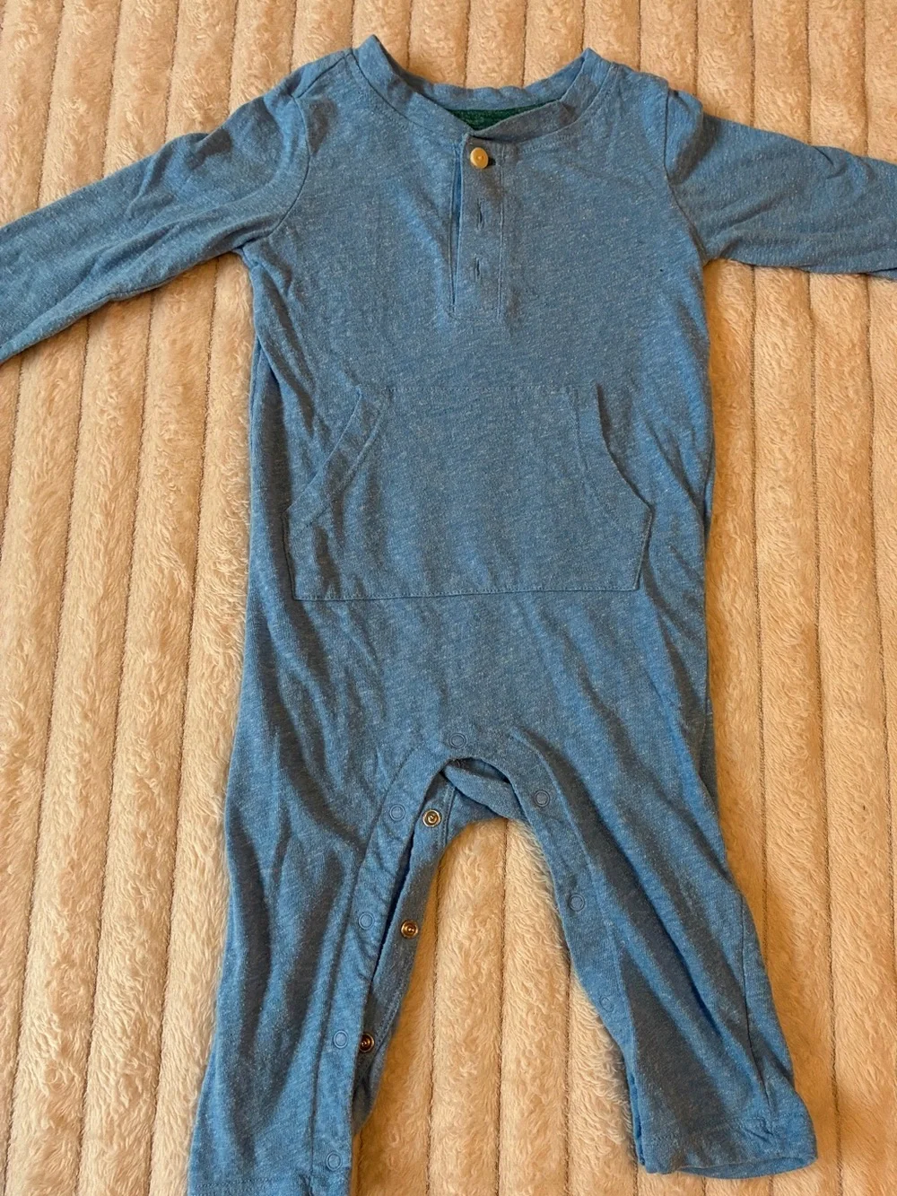 🩵✨ Primary Heathered Henley Romper | 6-12 Months